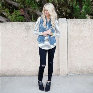 Abercrombie & Fitch Sleeveless Denim Jean Vest